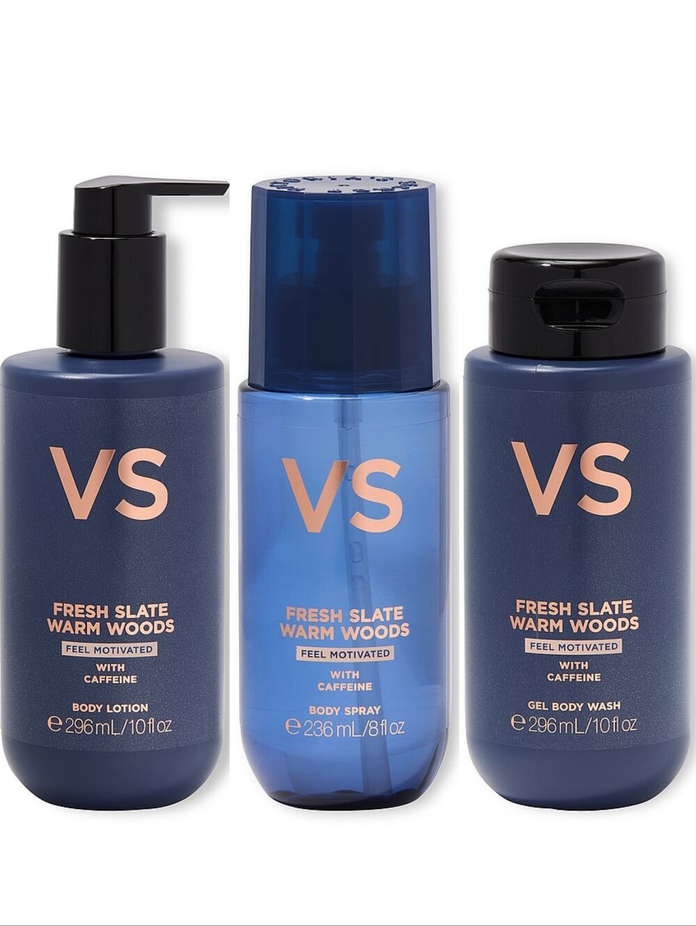 Victoria's Secret Men's Fresh Slate Warm Woods 3 Piece Body Care Set NEW